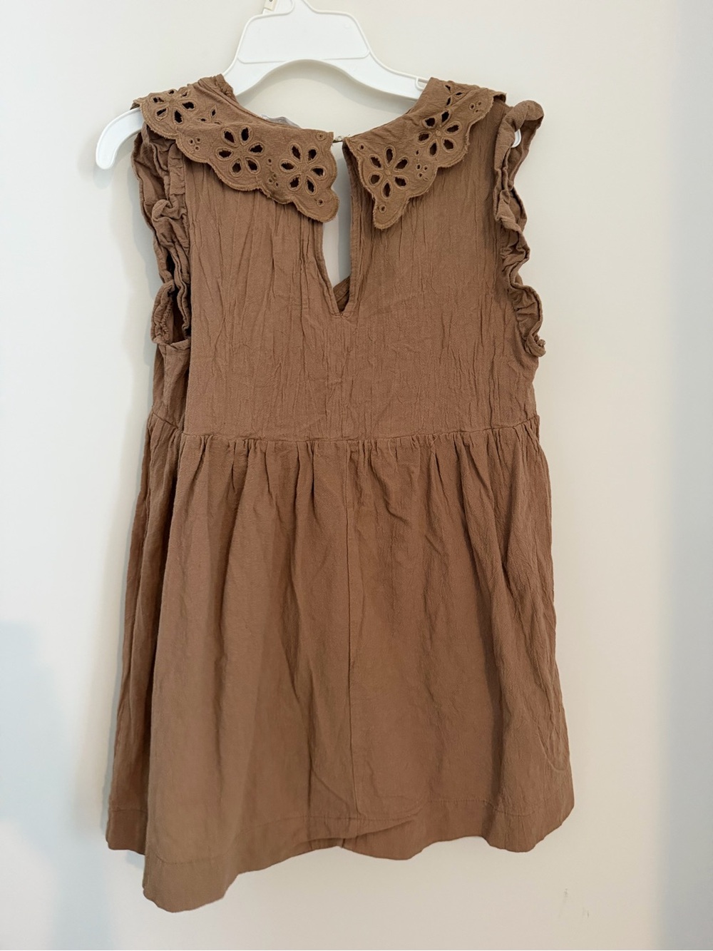 VESTIQUE - Brown Eyelet Collar Dress/Romper - Women’s Size Large - Picture 3 of 4